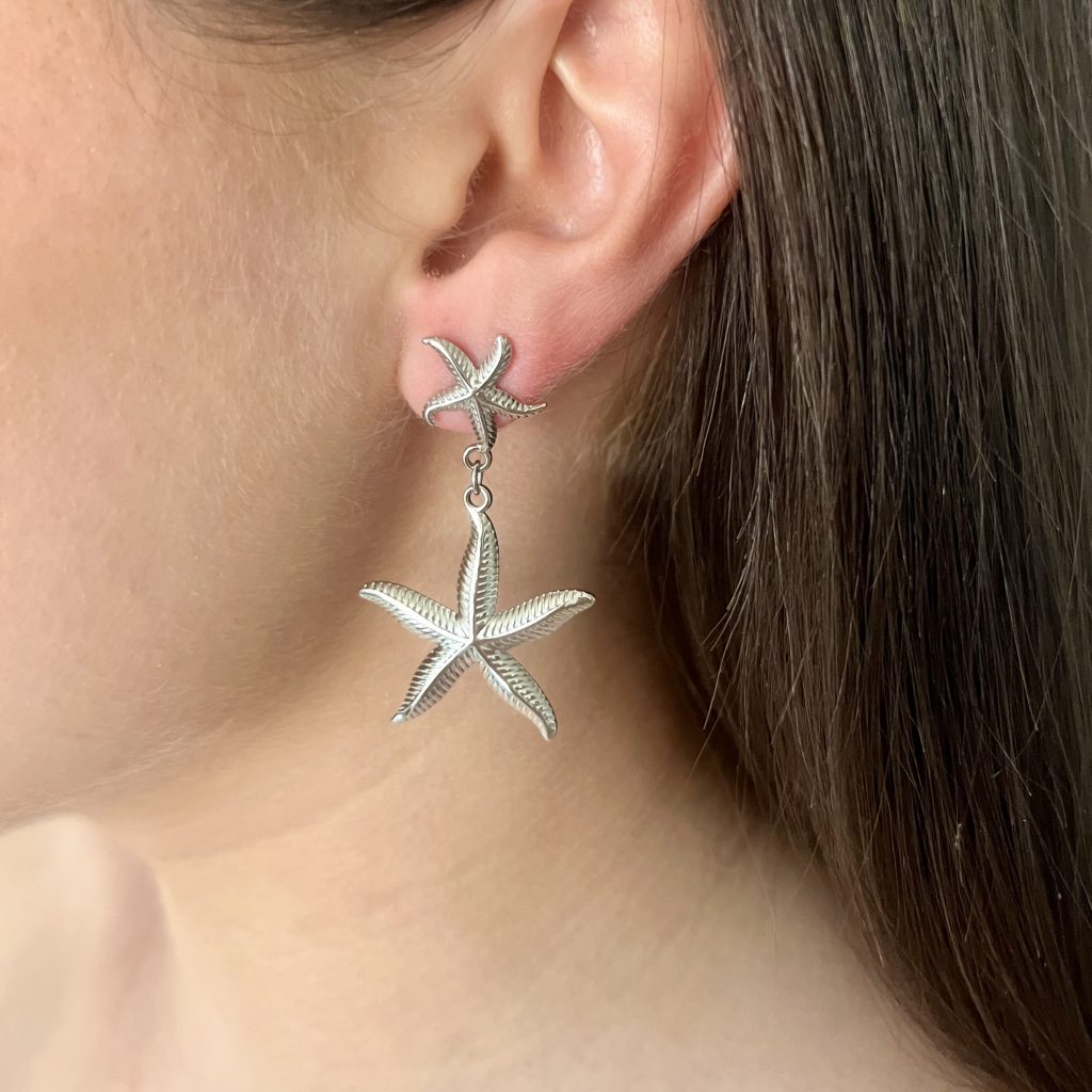 Pendientes Mar Adentro Plateado Acero Inoxidable
